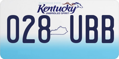 KY license plate 028UBB