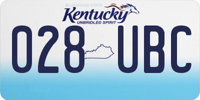 KY license plate 028UBC