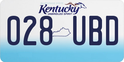 KY license plate 028UBD