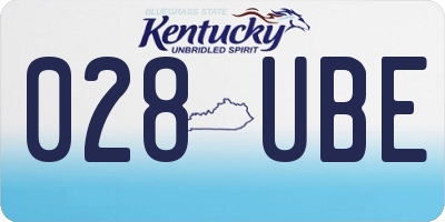 KY license plate 028UBE