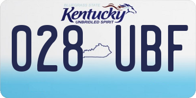 KY license plate 028UBF