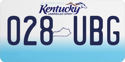 KY license plate 028UBG