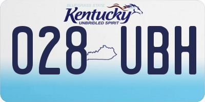 KY license plate 028UBH