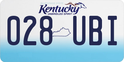 KY license plate 028UBI