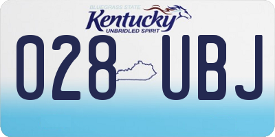 KY license plate 028UBJ