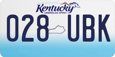 KY license plate 028UBK