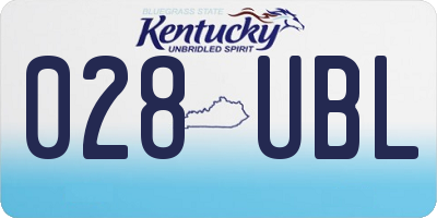 KY license plate 028UBL