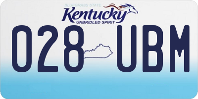 KY license plate 028UBM