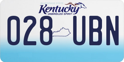 KY license plate 028UBN