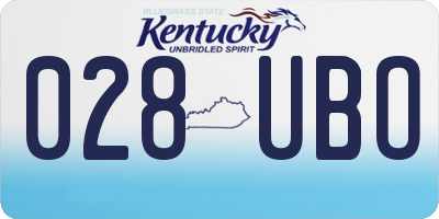 KY license plate 028UBO