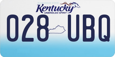 KY license plate 028UBQ