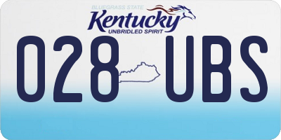 KY license plate 028UBS