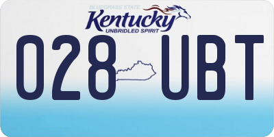 KY license plate 028UBT