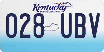 KY license plate 028UBV