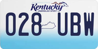 KY license plate 028UBW