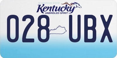 KY license plate 028UBX
