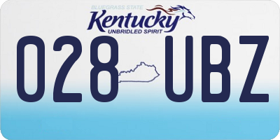 KY license plate 028UBZ