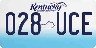KY license plate 028UCE