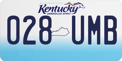 KY license plate 028UMB