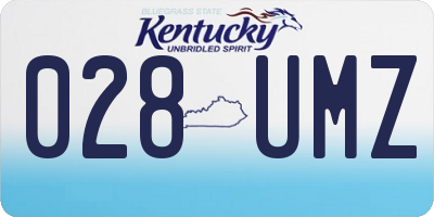 KY license plate 028UMZ
