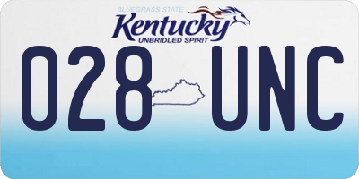 KY license plate 028UNC