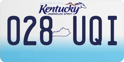 KY license plate 028UQI