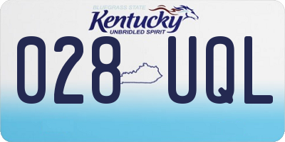 KY license plate 028UQL