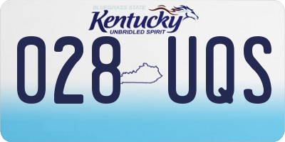 KY license plate 028UQS