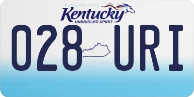 KY license plate 028URI