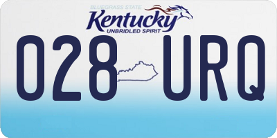 KY license plate 028URQ