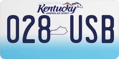 KY license plate 028USB
