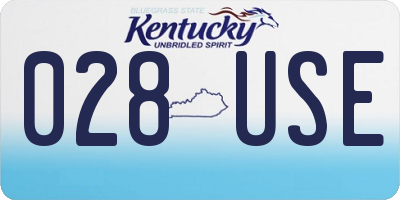 KY license plate 028USE