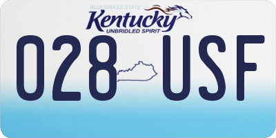 KY license plate 028USF