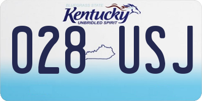 KY license plate 028USJ