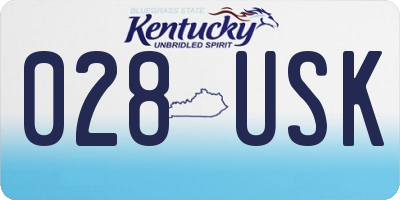 KY license plate 028USK