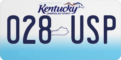 KY license plate 028USP