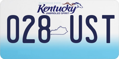 KY license plate 028UST