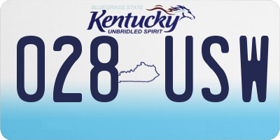 KY license plate 028USW