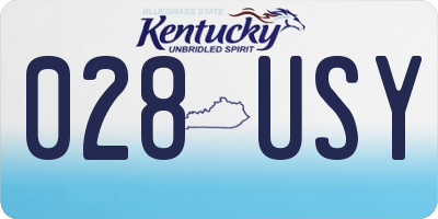 KY license plate 028USY