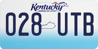 KY license plate 028UTB