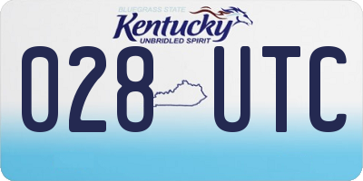 KY license plate 028UTC