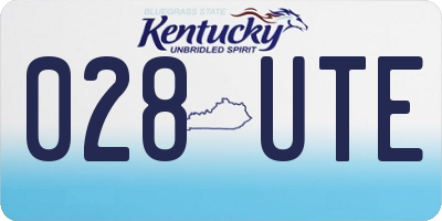 KY license plate 028UTE
