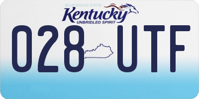 KY license plate 028UTF