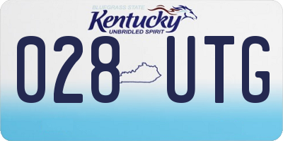 KY license plate 028UTG
