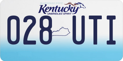KY license plate 028UTI