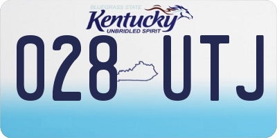 KY license plate 028UTJ