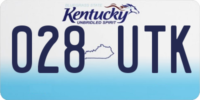 KY license plate 028UTK