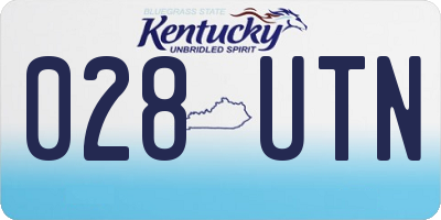 KY license plate 028UTN
