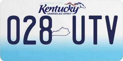 KY license plate 028UTV