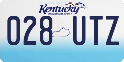 KY license plate 028UTZ